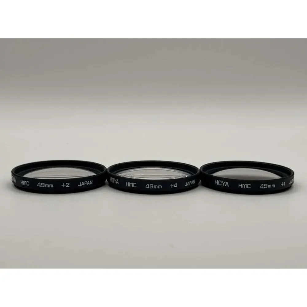 Vintage Hoya HMC 49mm Close-Up Lens Filter Set +1 +2 +4 Macro Kit Case Box Japan